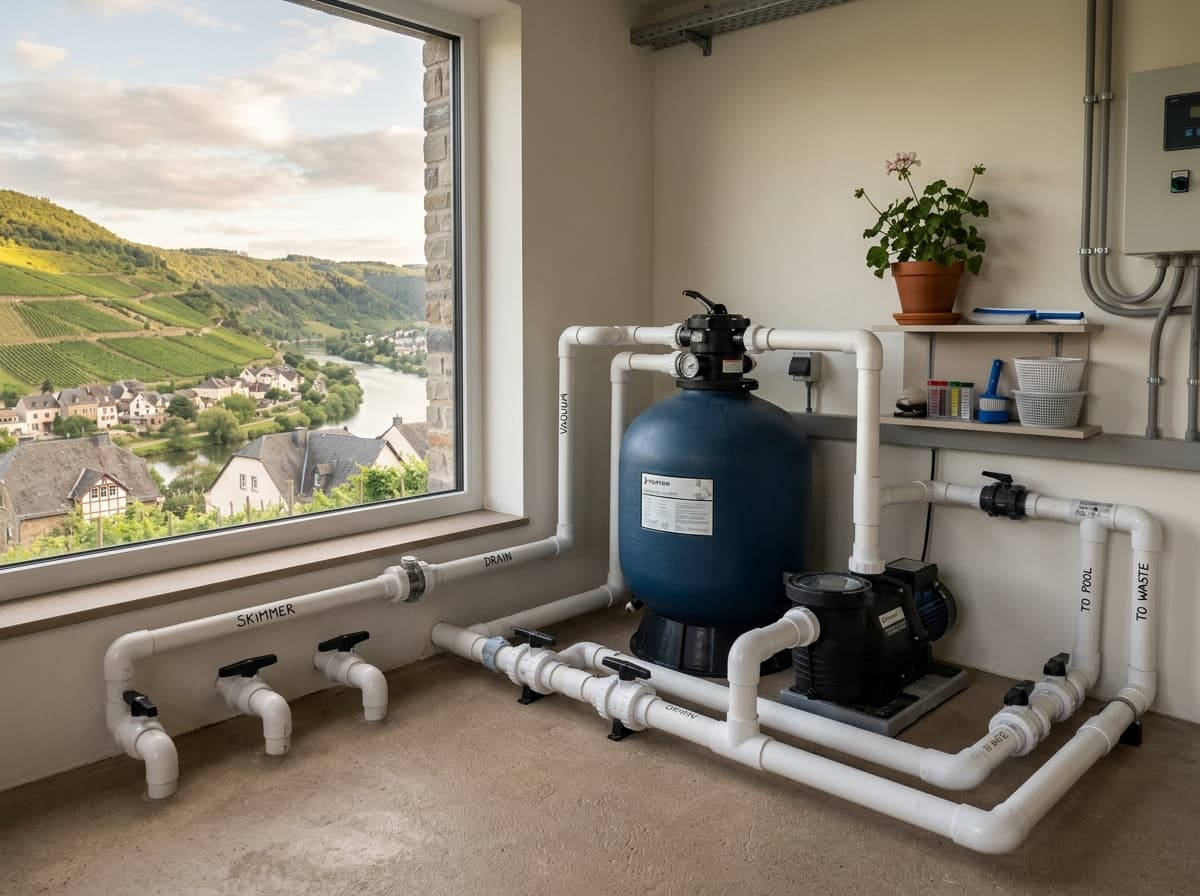 Local technique de piscine — Aqua Lentz, pisciniste à Remich
