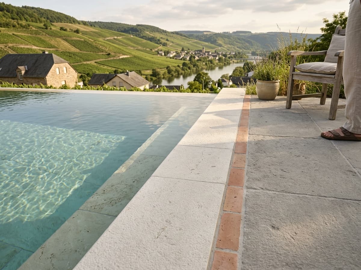 Margelles pierre à Remich — réalisation Aqua Lentz